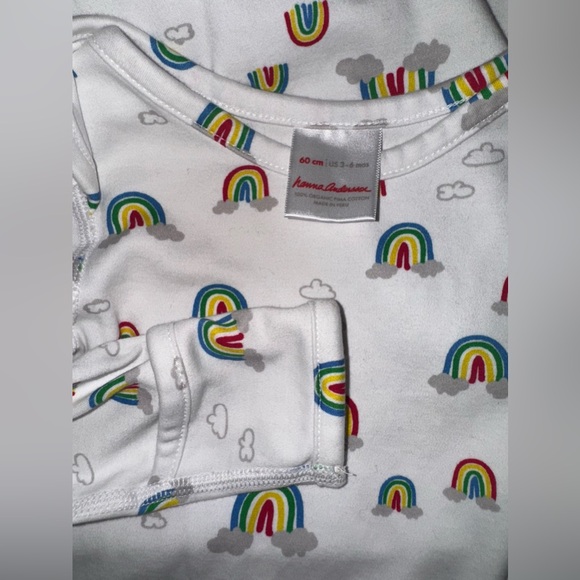 Hanna Andersson Size 3-6 Months 60 cm Sleep Sack Gown Rainbows Pima Cotton - Picture 4 of 4